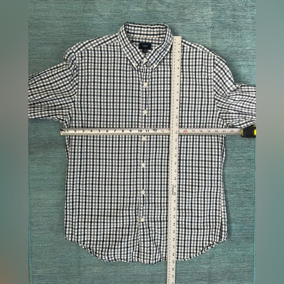 J Crew Mens Large Cotton Oxford Button Down Shirt. Blue & White Gingham - Picture 6 of 9
